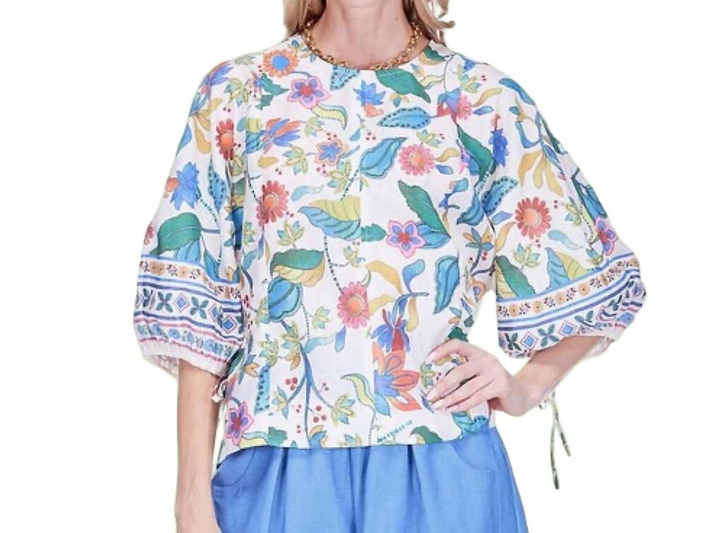 NEW JOY JOY gored balinese bloom top in festive florals